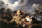 SAVERY, Roelandt Horses and Oxen Attacked by Wolves ar oil painting artist